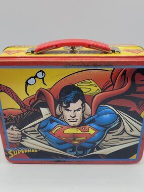 Vintage 2000 Superman To The Rescue 3D Lunchbox DC Comics The Tin Box Co
